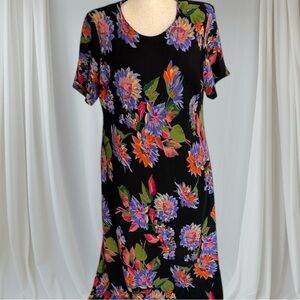 Gabrielle woman’s plus dark Floral Black Maxi Dress size 20